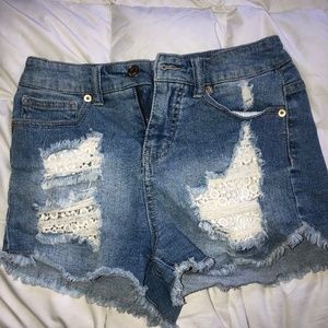 Womens Junior highwasted jean shorts